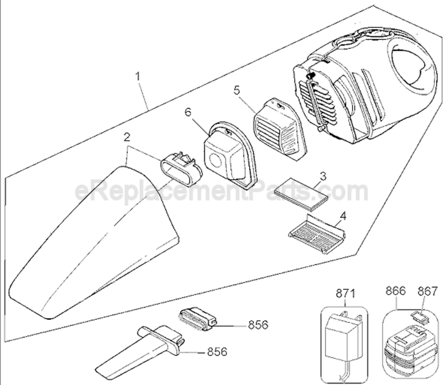 Page A Diagram and Parts List for FS18HV  Black and Decker Hand Vacuum